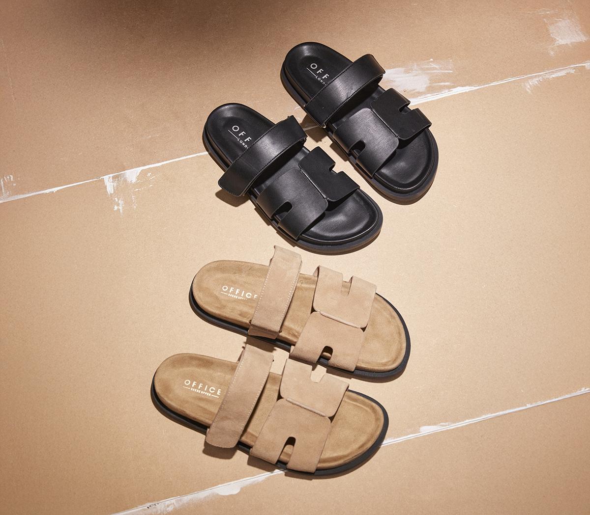 OFFICEStepney Cut Out Two Strap Footbed Sandals MTaupe
