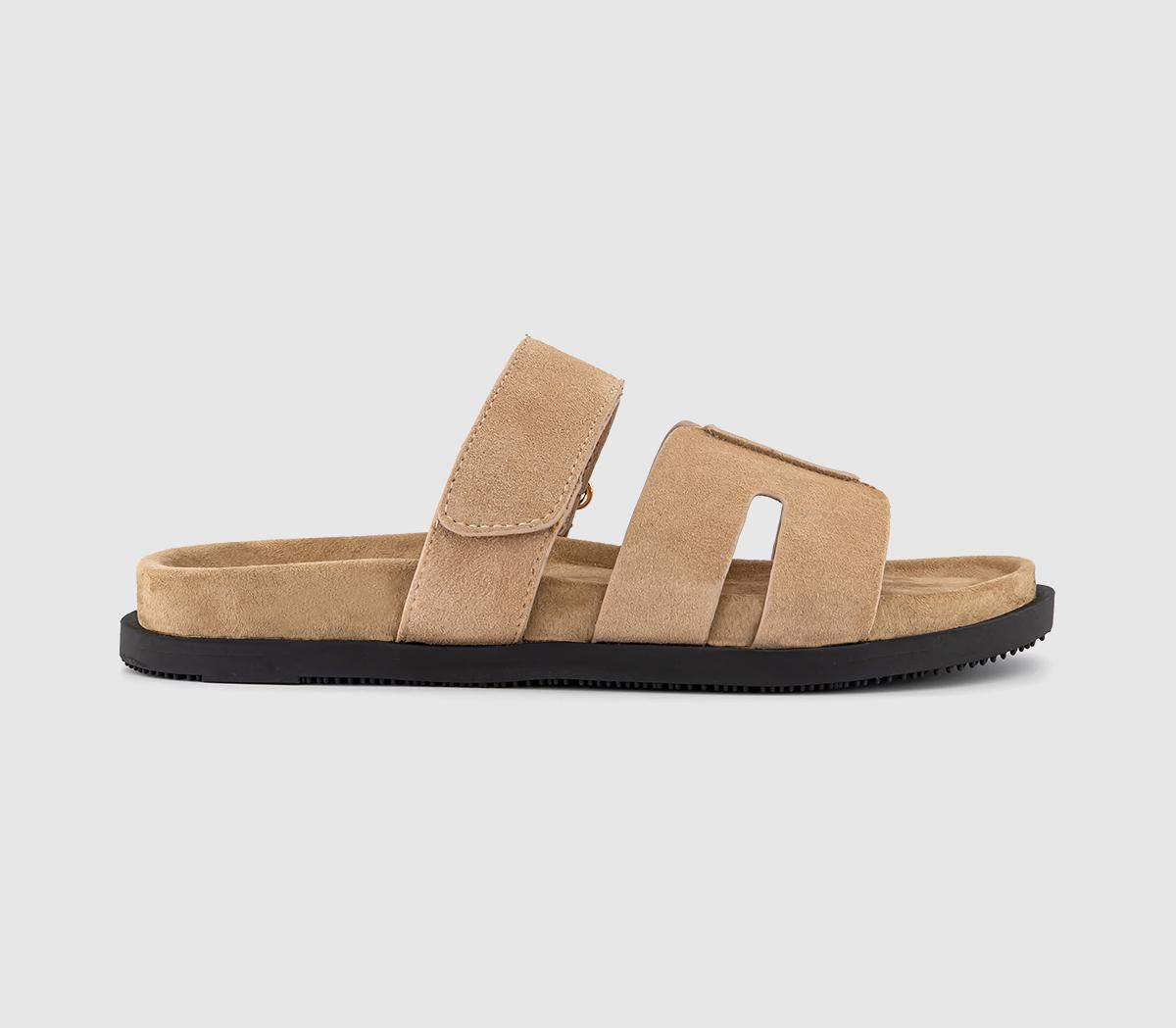OFFICEStepney Cut Out Two Strap Footbed Sandals M OFFICEStepney Cut Out Two Strap Footbed Sandals MTaupe