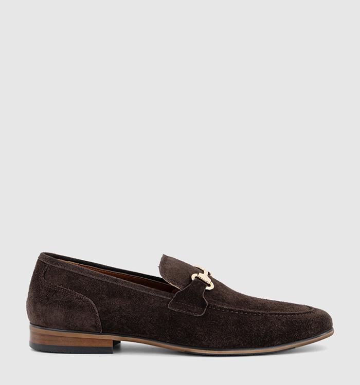 OFFICE Miller Snaffle Loafers Brown Suede