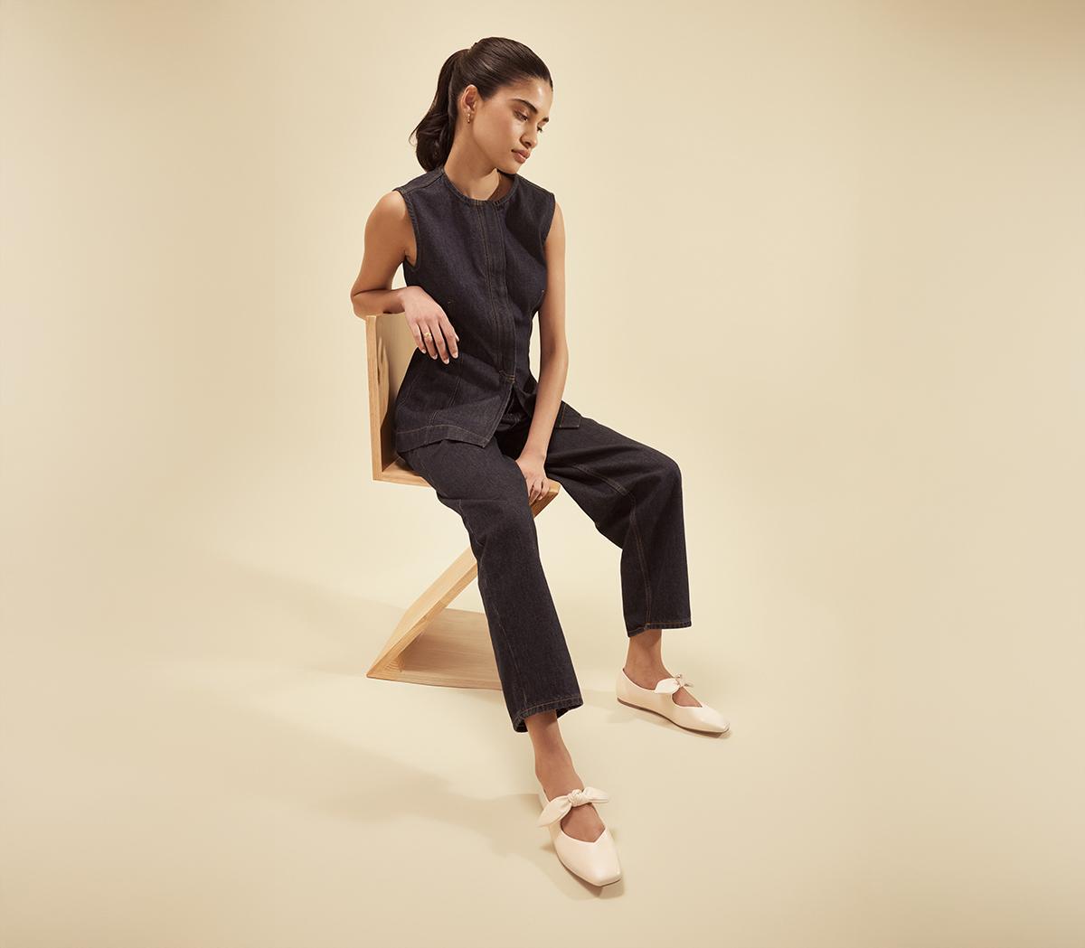 OFFICEFliss Bow Ballerina Flats OFFICEFliss Bow Ballerina FlatsWhite