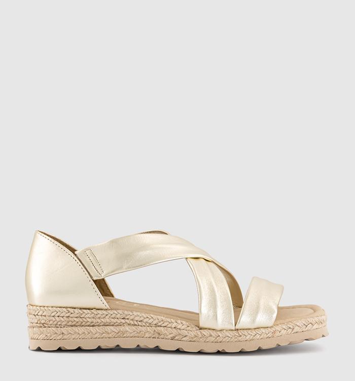 OFFICE Sailor Cross Strap Espadrille Sandals Gold