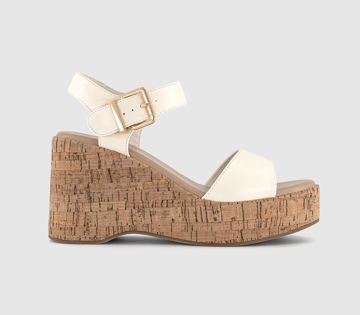 OFFICEHudson Cork Wedge SandalsOff White
