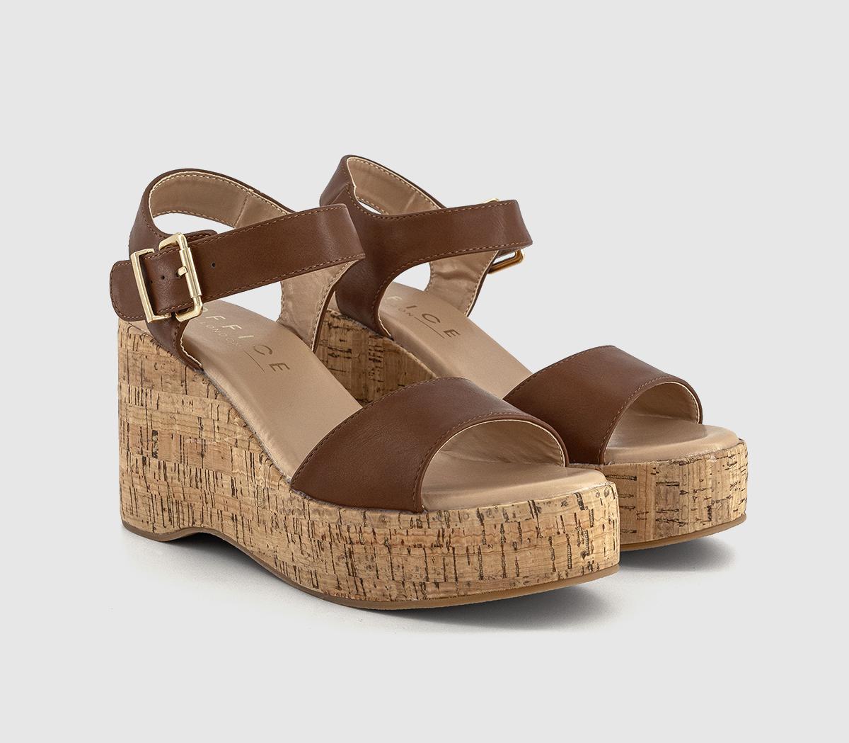 OFFICEHudson Cork Wedge Sandals Tan