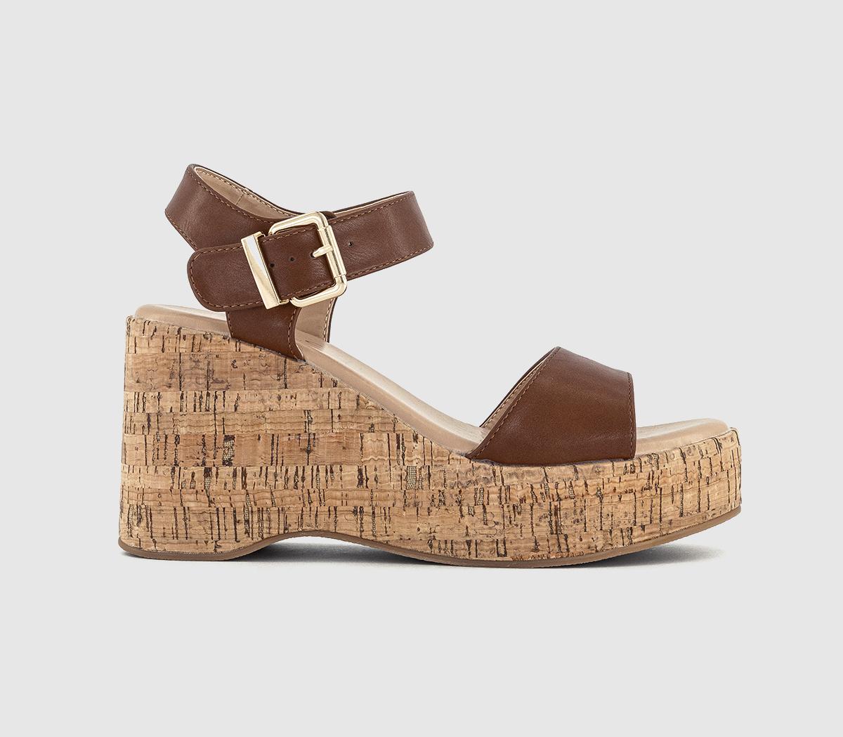 OFFICEHudson Cork Wedge Sandals Tan