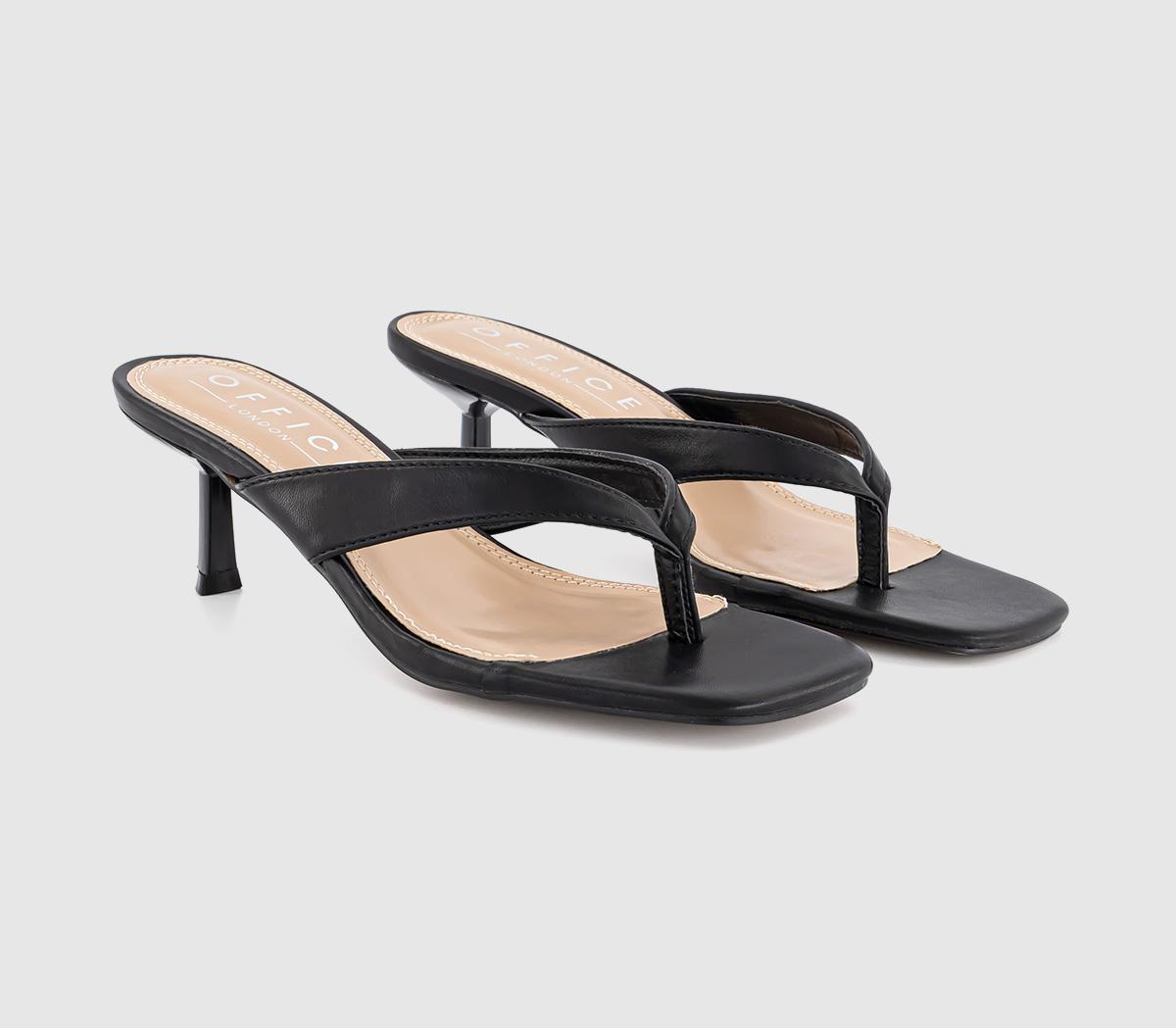 OFFICEMila Toe Post Heeled SandalsBlack