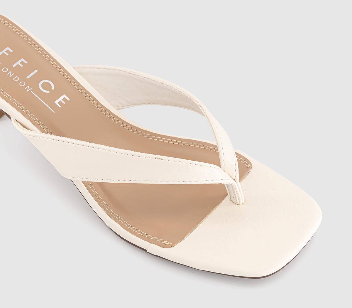 OFFICEMila Toe Post Heeled SandalsWhite