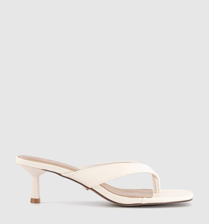 OFFICE Mila Toe Post Heeled Sandals White