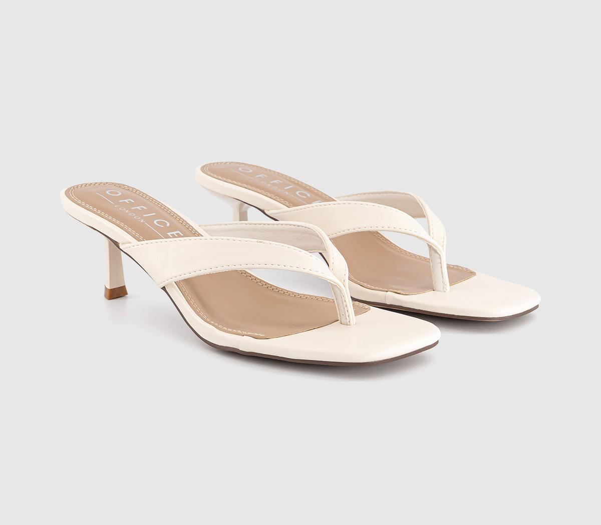 OFFICEMila Toe Post Heeled SandalsWhite