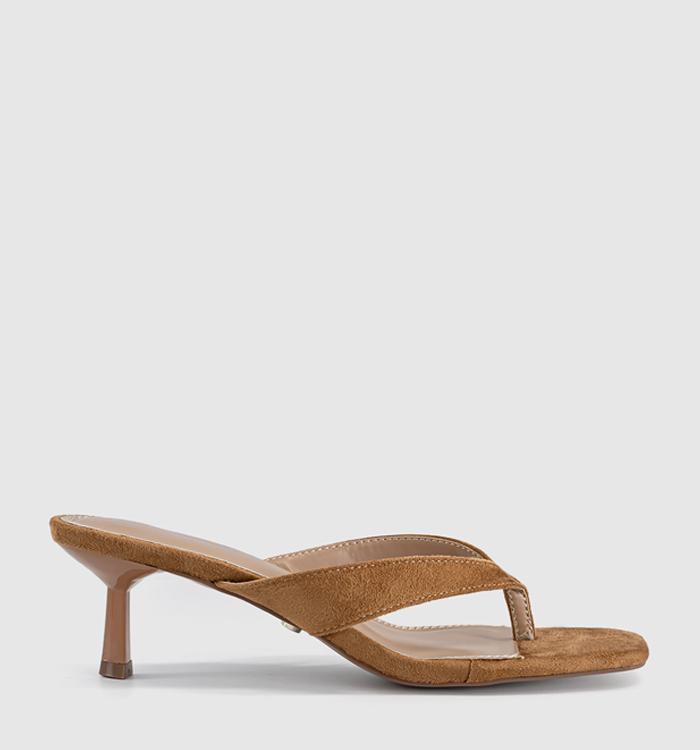 OFFICE Mila Toe Post Heeled Sandals Taupe