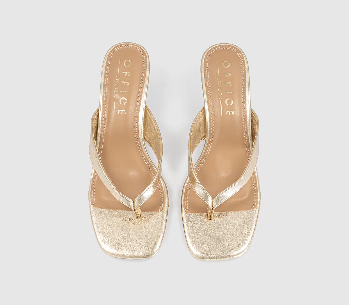 OFFICEMila Toe Post Heeled SandalsGold