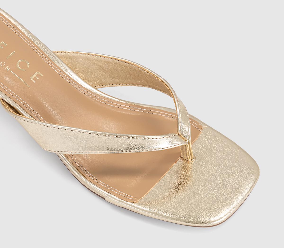 OFFICEMila Toe Post Heeled SandalsGold