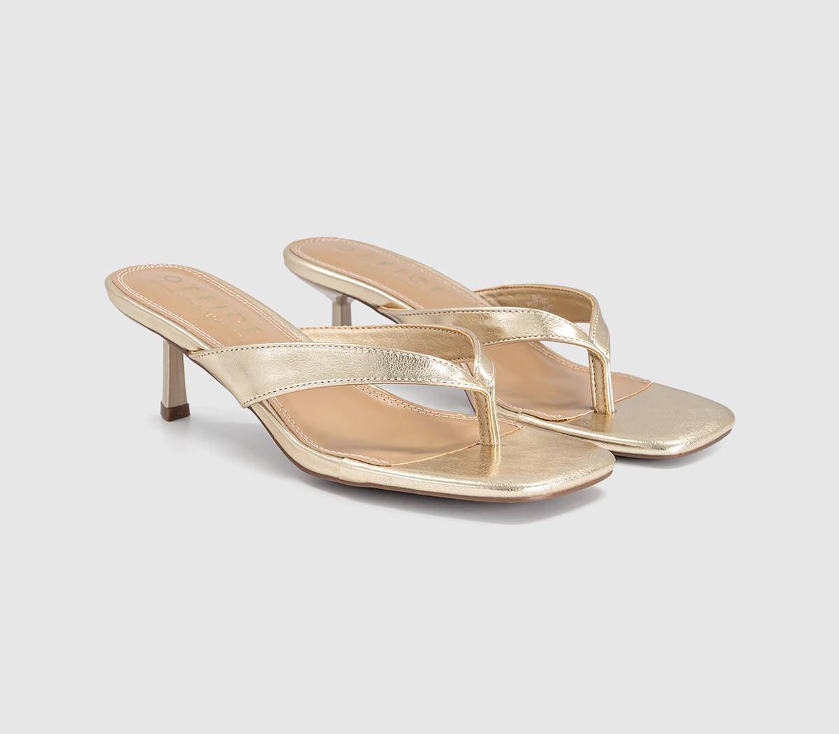 OFFICEMila Toe Post Heeled SandalsGold