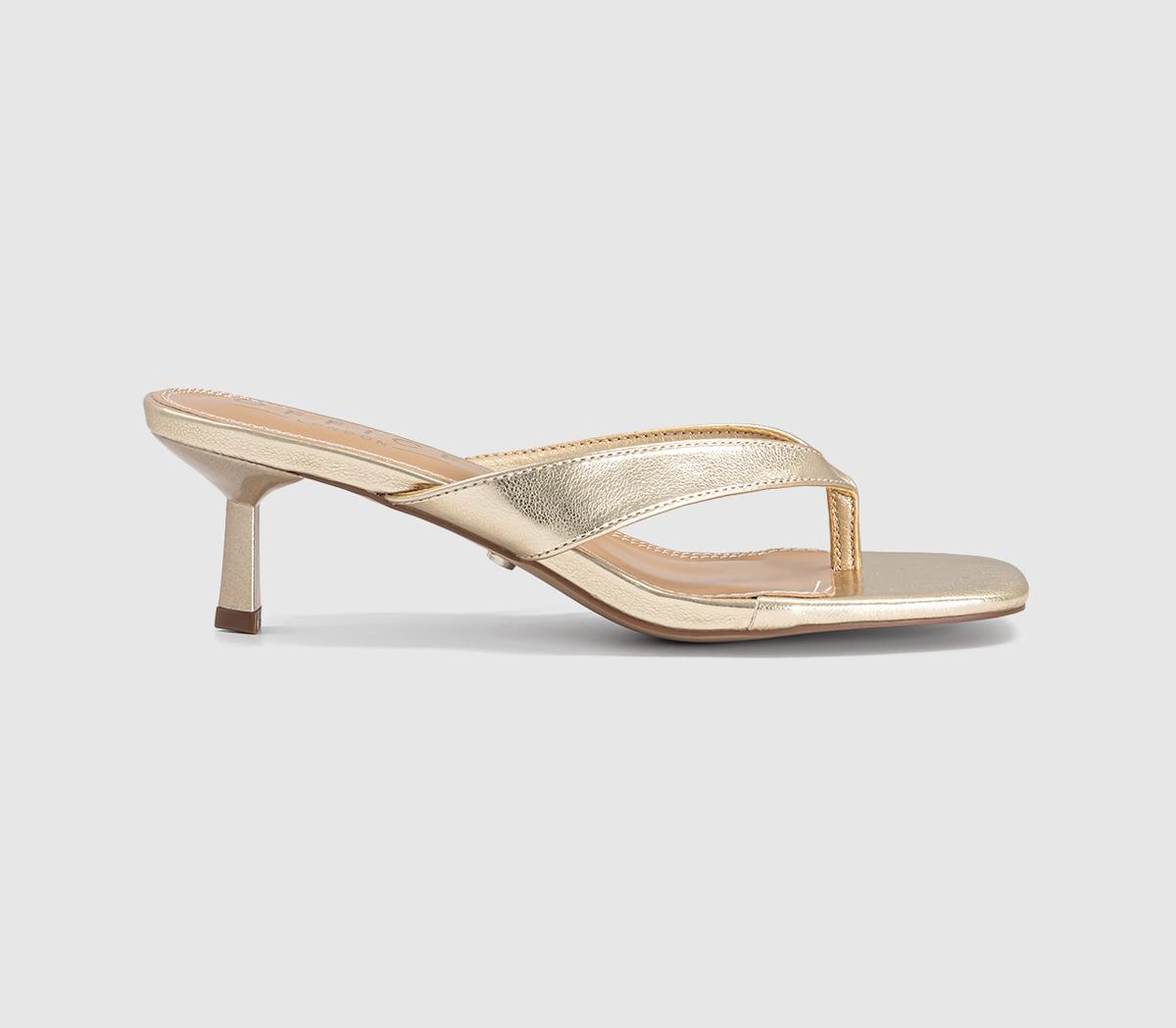 OFFICEMila Toe Post Heeled SandalsGold