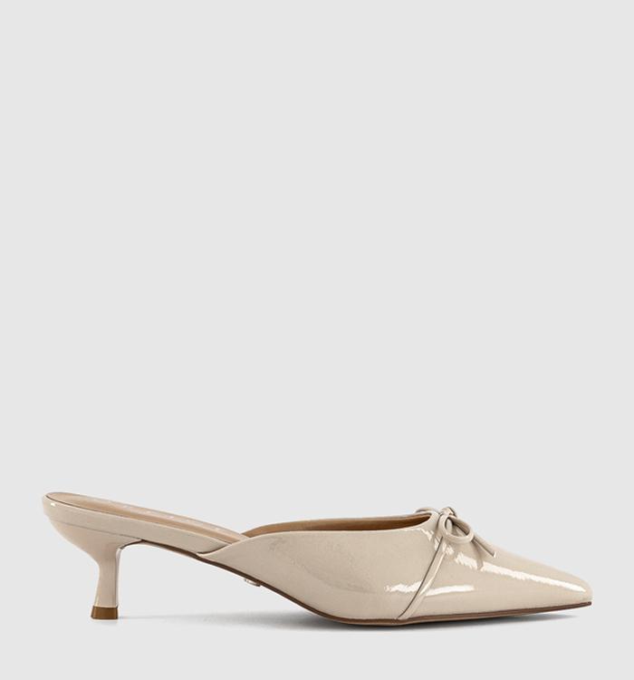 OFFICE Maya Bow Detail Court Mules Bone Patent