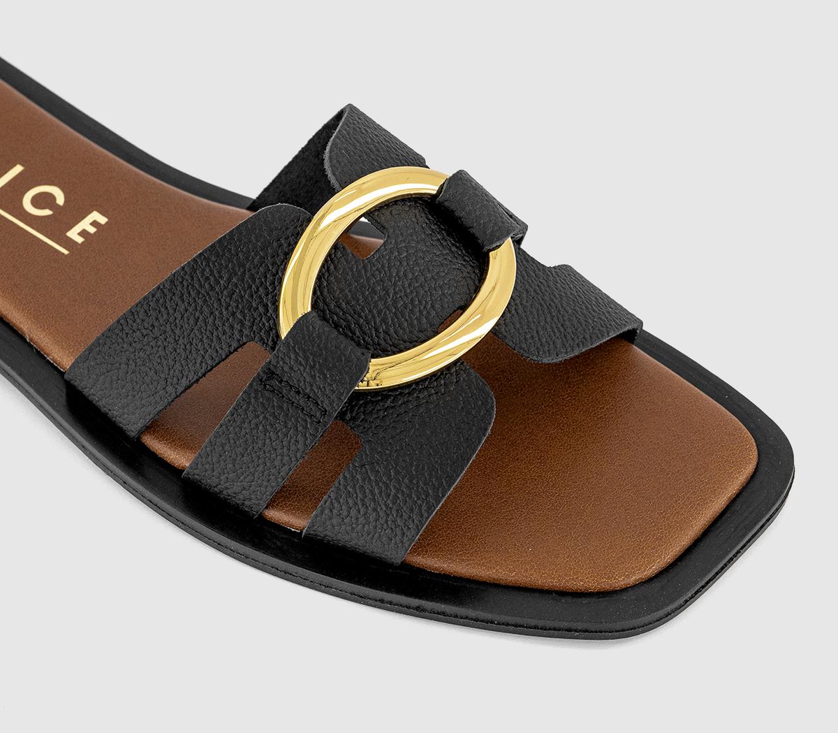 OFFICESantorini Gold Trim Sandals OFFICESantorini Gold Trim SandalsBlack