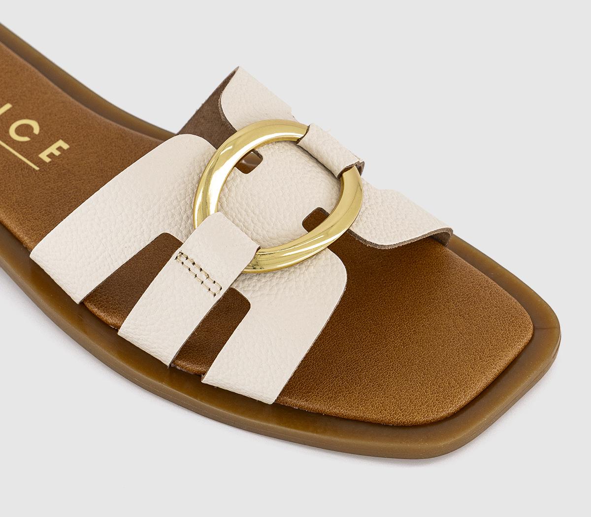 OFFICESantorini Gold Trim SandalsOff White