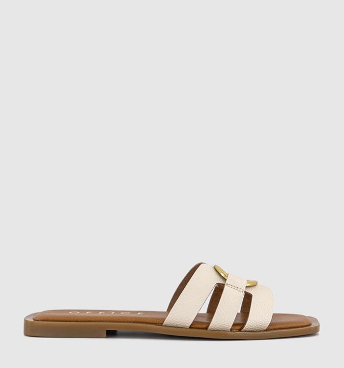 OFFICE Santorini Gold Trim Sandals Off White