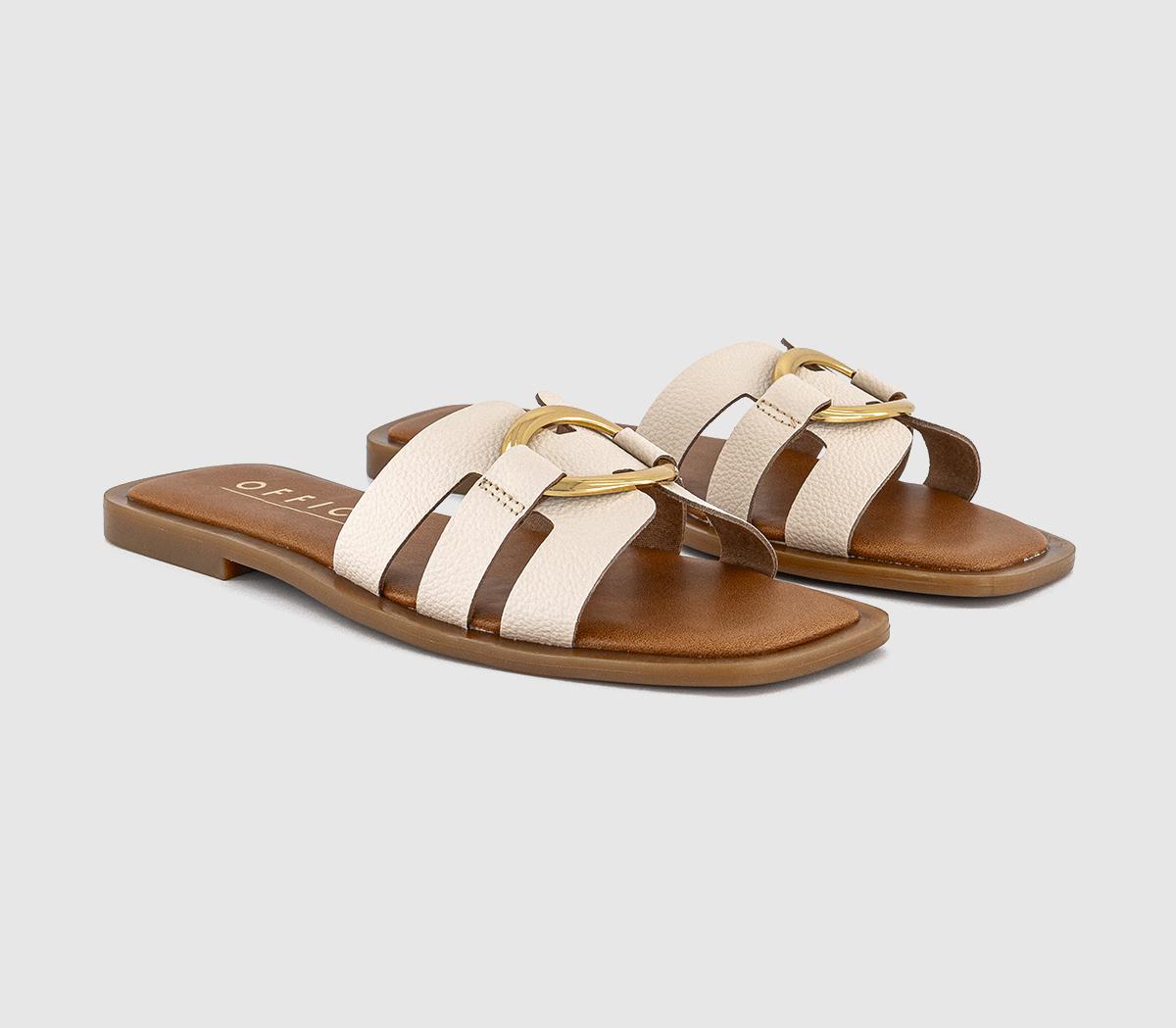 OFFICESantorini Gold Trim SandalsOff White