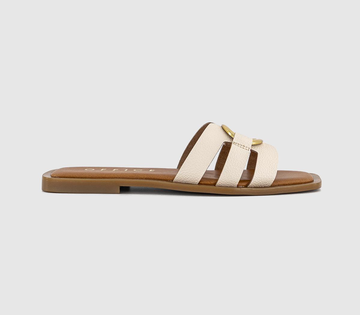 OFFICESantorini Gold Trim SandalsOff White