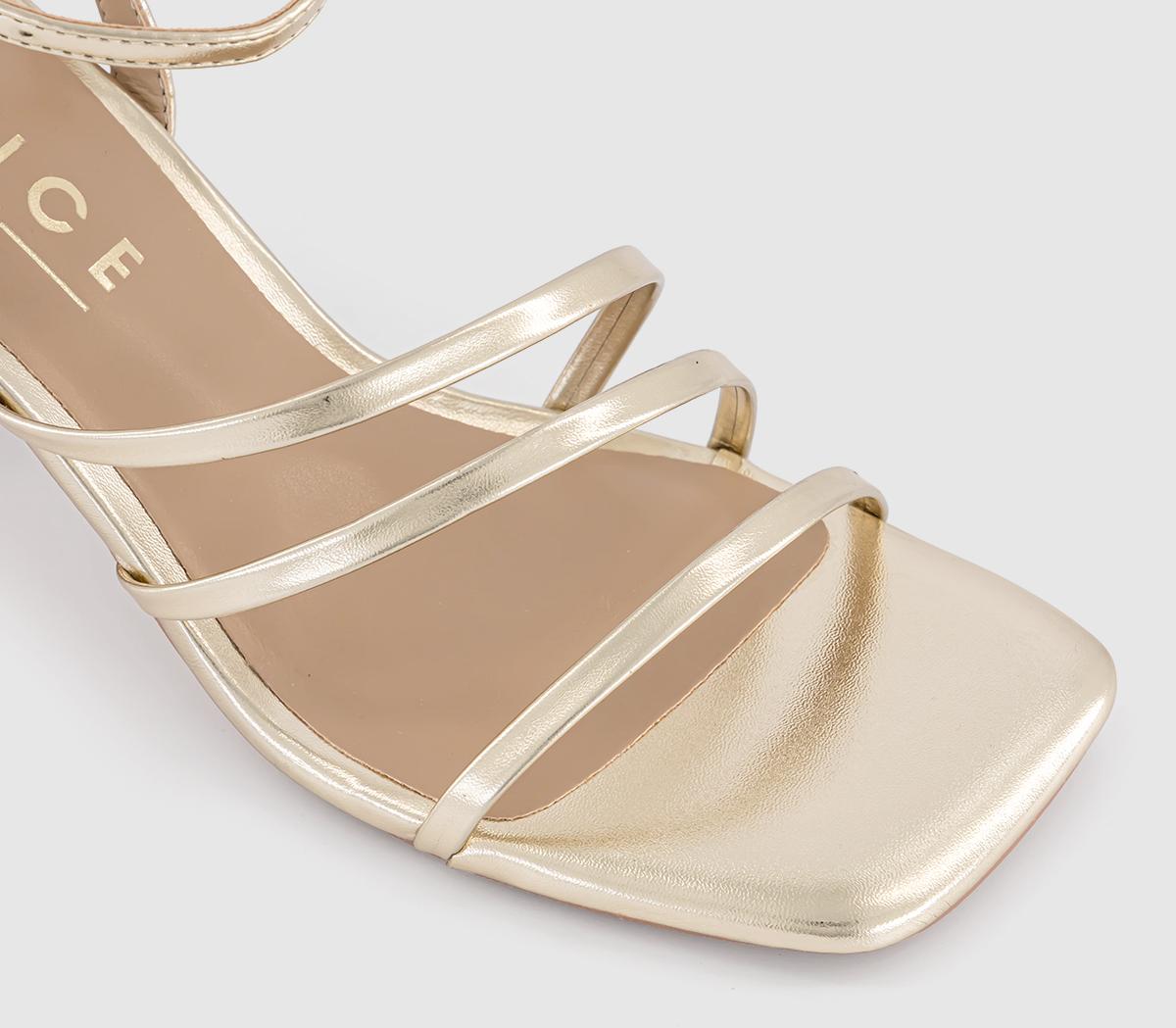 OFFICEMacey Asymmetric Strappy Heeled Sandal OFFICEMacey Asymmetric Strappy Heeled SandalGold