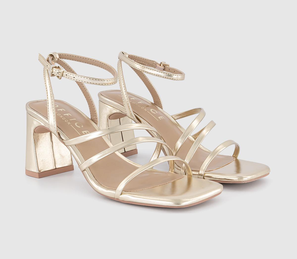 OFFICEMacey Asymmetric Strappy Heeled Sandal OFFICEMacey Asymmetric Strappy Heeled SandalGold