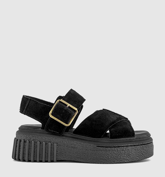Clarks Originals Evamar Sandals Black Suede