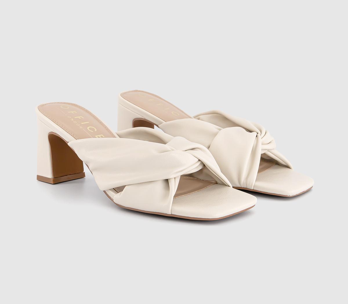 OFFICEMuse Ruched Heeled MulesWhite