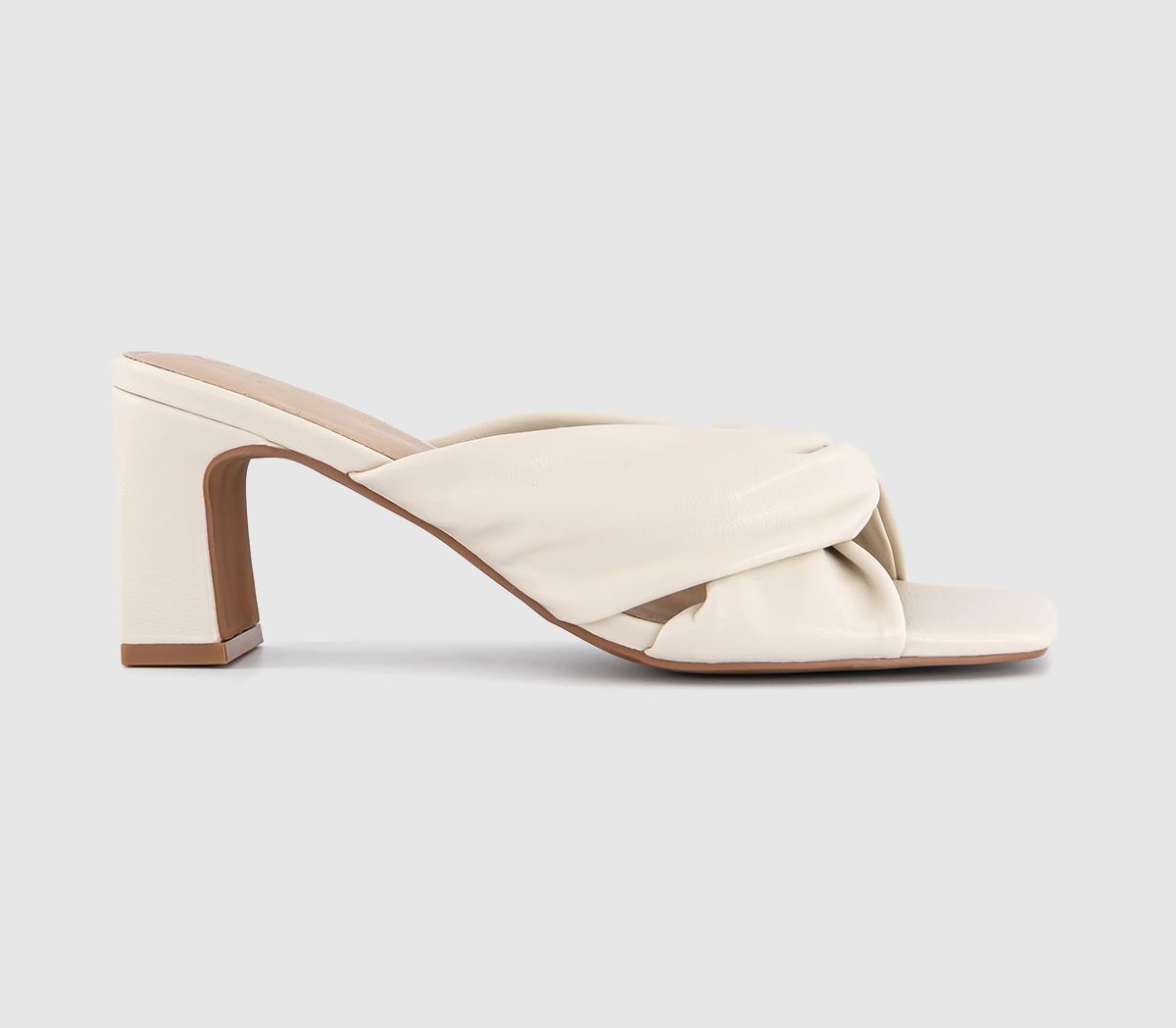 OFFICEMuse Ruched Heeled MulesWhite