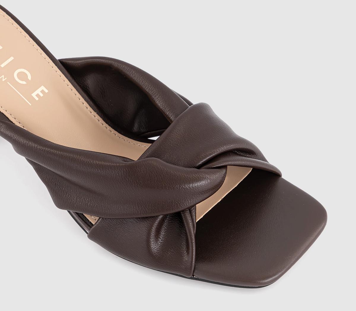 OFFICEMuse Ruched Heeled Mules OFFICEMuse Ruched Heeled MulesChocolate Brown