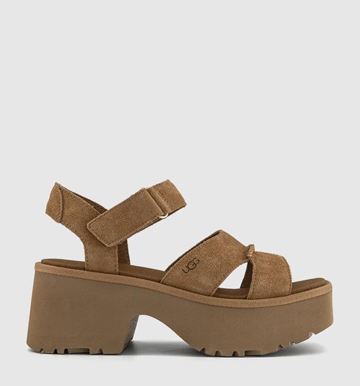 UGG New Heights Ankle Strap Sandals Chestnut