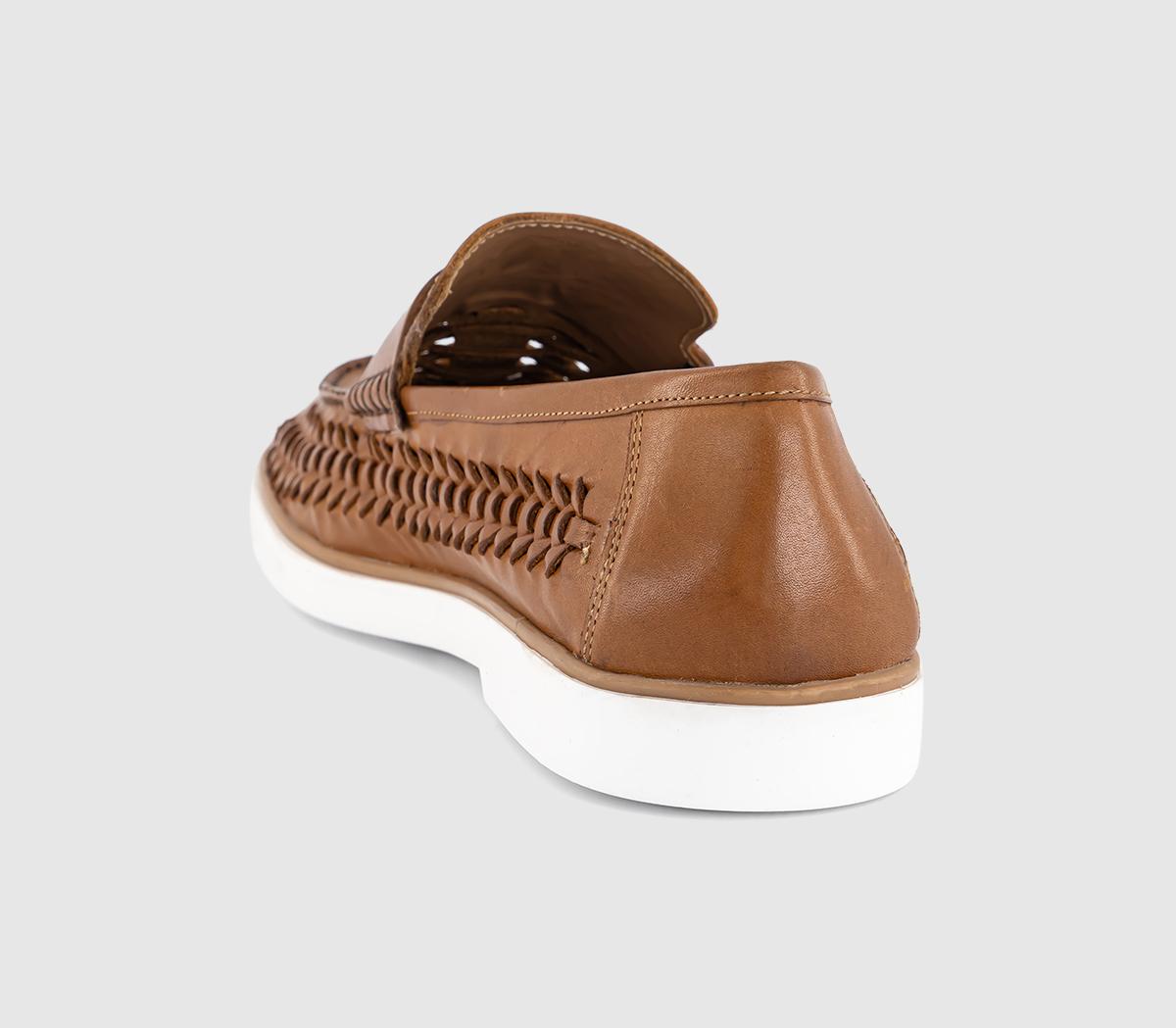 OFFICECambridge Woven Penny Loafers OFFICECambridge Woven Penny LoafersTan Leather