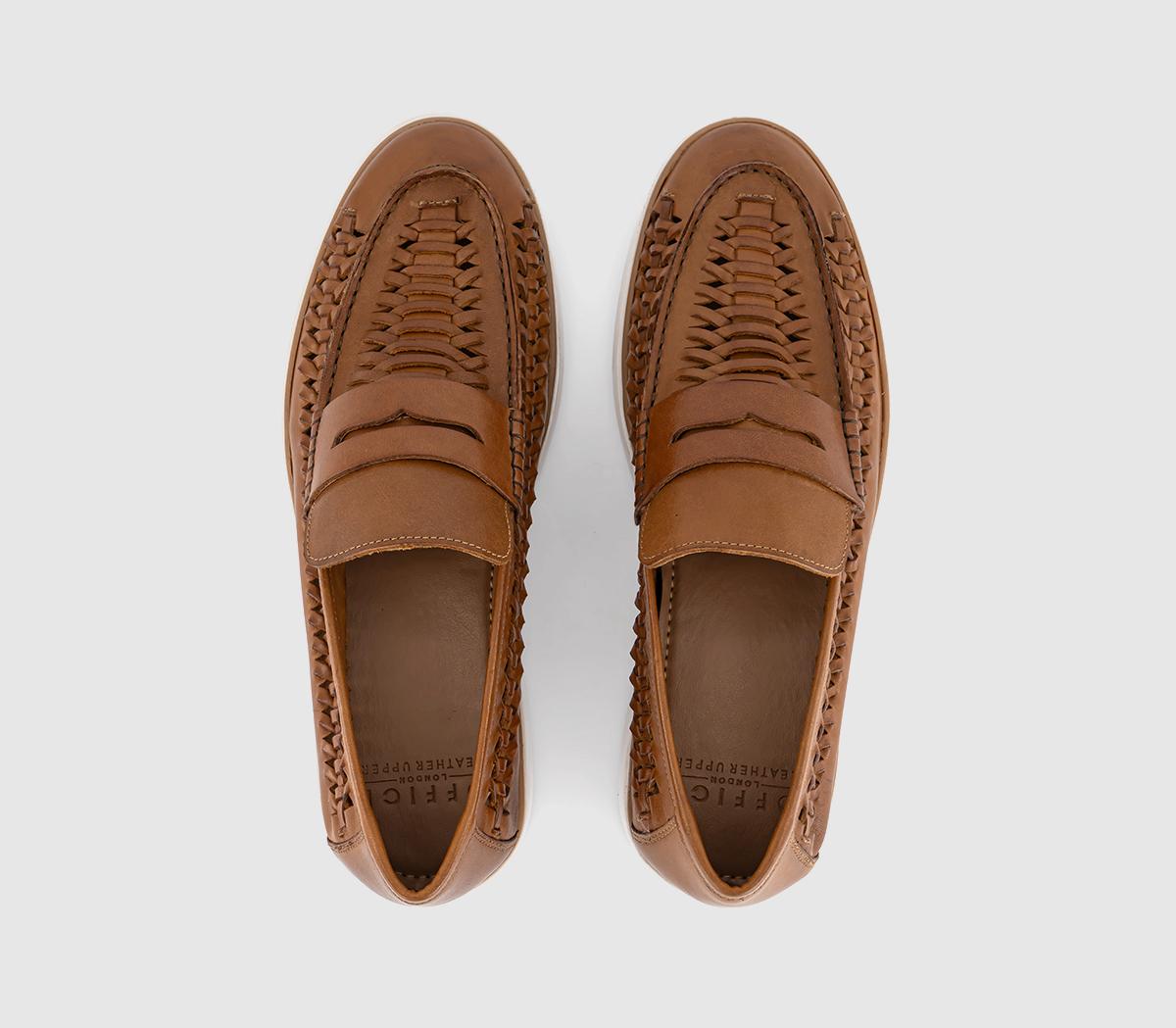 OFFICECambridge Woven Penny Loafers OFFICECambridge Woven Penny LoafersTan Leather