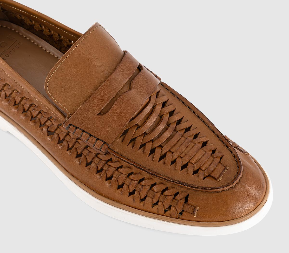 OFFICECambridge Woven Penny Loafers OFFICECambridge Woven Penny LoafersTan Leather