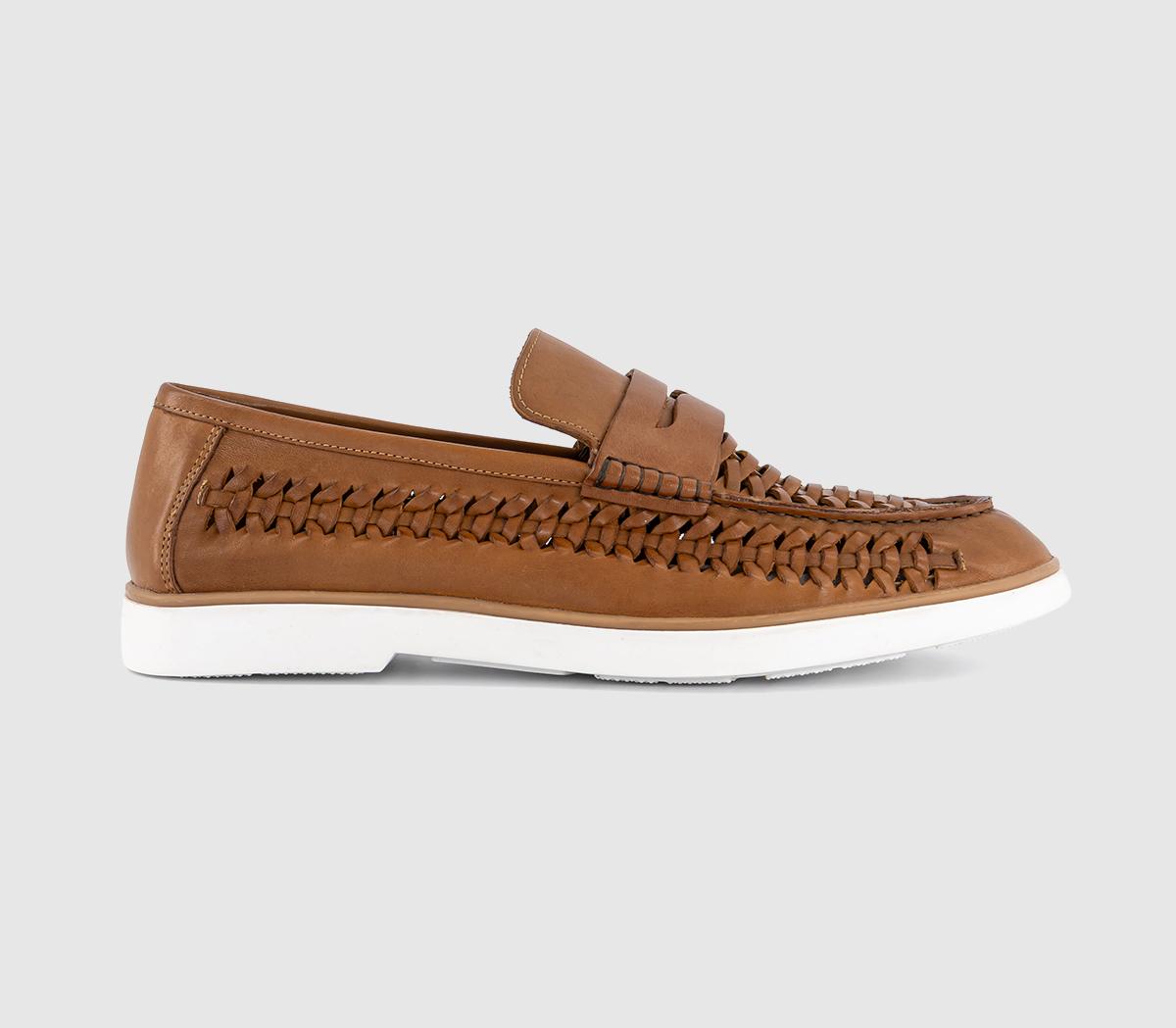 OFFICECambridge Woven Penny Loafers OFFICECambridge Woven Penny LoafersTan Leather
