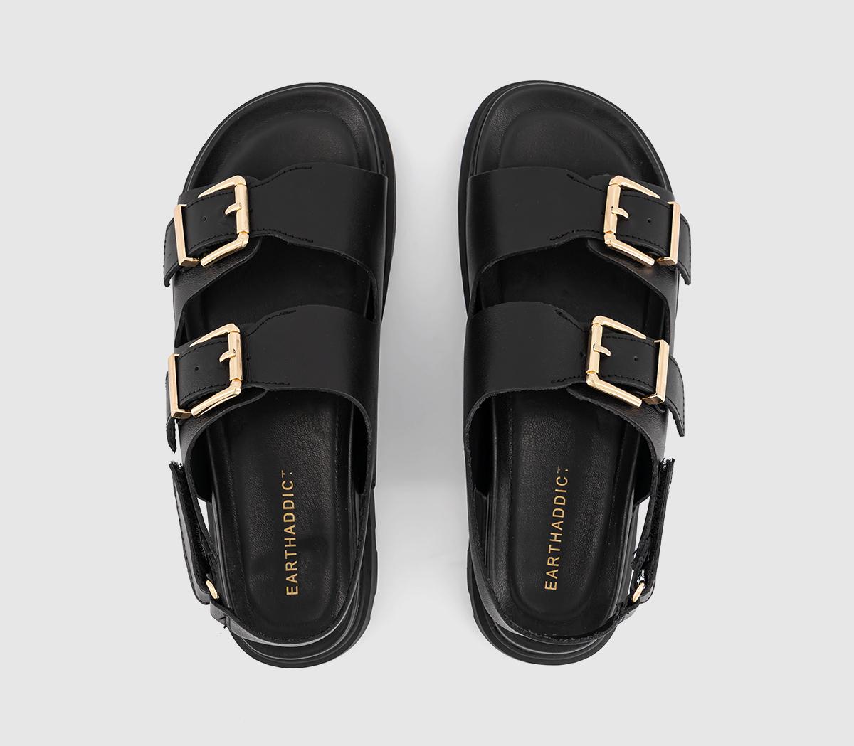 EARTHADDICT Dandelion Slingback Footbed Sandals EARTHADDICT Dandelion Slingback Footbed SandalsBlack Leather