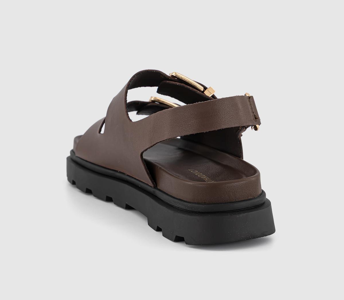 EARTHADDICTDandelion Slingback Footbed SandalsBrown Leather