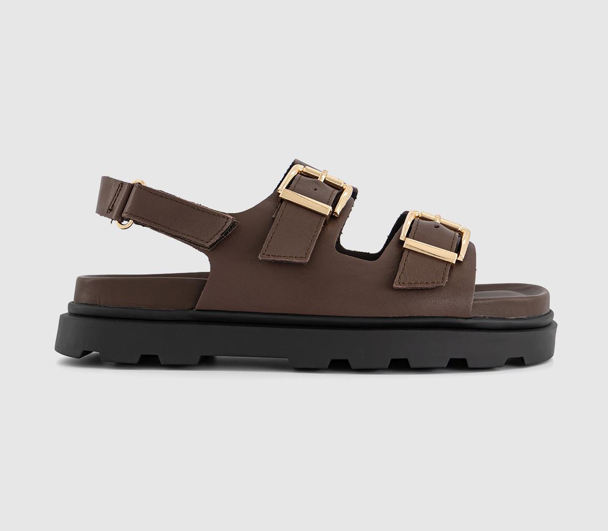 EARTHADDICTDandelion Slingback Footbed SandalsBrown Leather