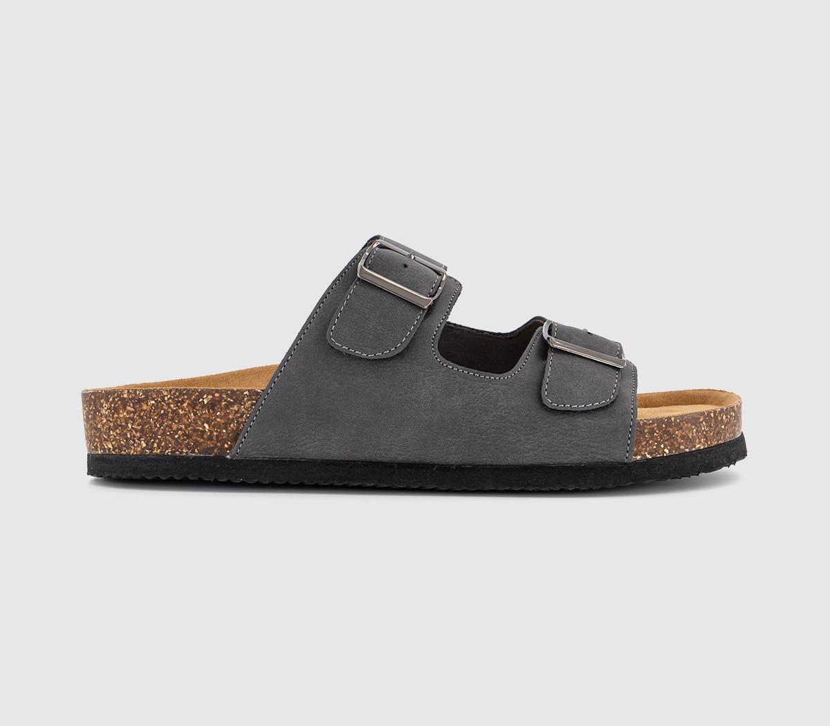 OFFICESidney Double Buckle Footbed Sandals OFFICESidney Double Buckle Footbed SandalsGrey