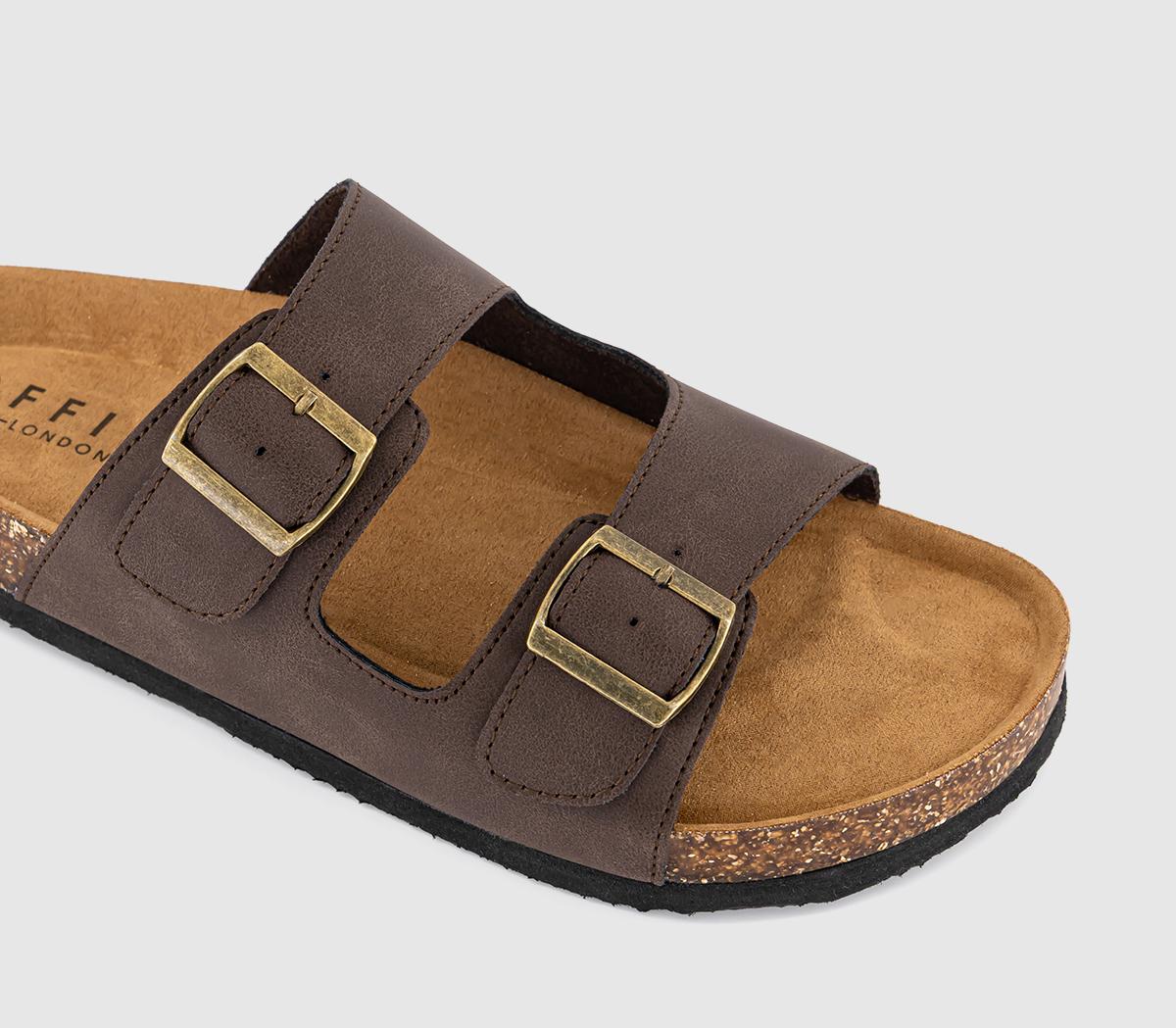 OFFICESidney Double Buckle Footbed Sandals OFFICESidney Double Buckle Footbed SandalsBrown