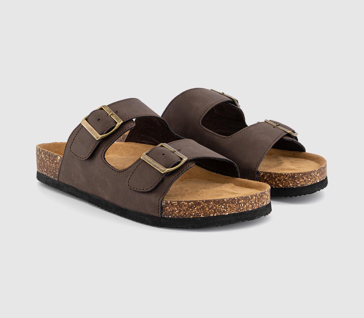 OFFICESidney Double Buckle Footbed Sandals OFFICESidney Double Buckle Footbed SandalsBrown