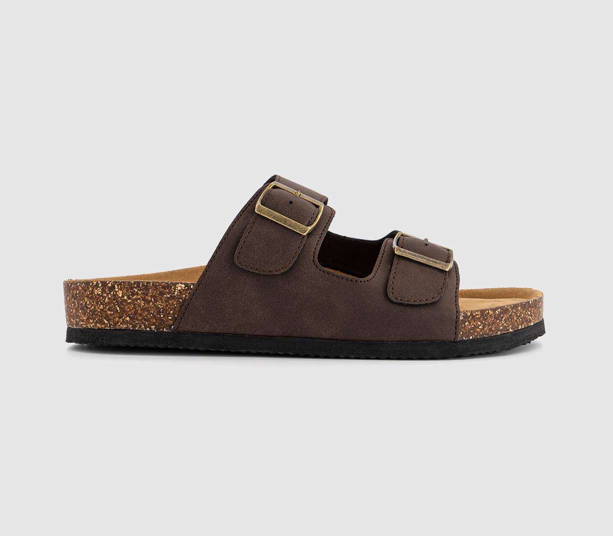 OFFICESidney Double Buckle Footbed Sandals OFFICESidney Double Buckle Footbed SandalsBrown