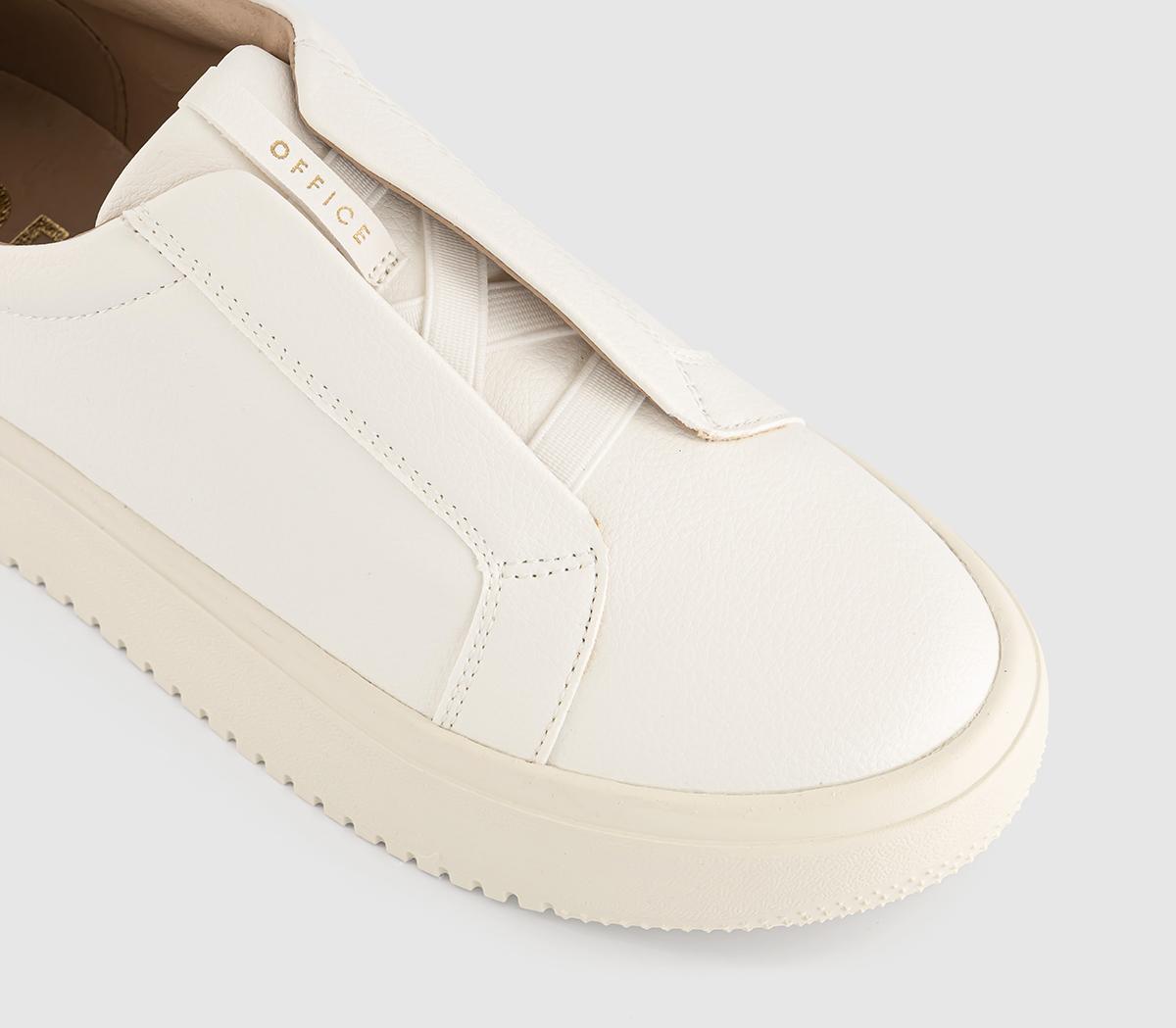 OFFICETabby Elastic Slip On Platform Trainers OFFICETabby Elastic Slip On Platform TrainersWhite