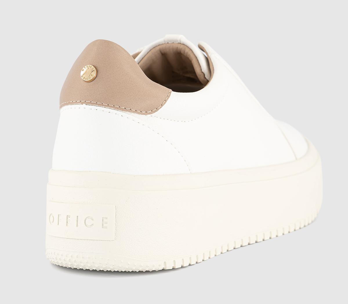 OFFICETabby Elastic Slip On Platform Trainers OFFICETabby Elastic Slip On Platform TrainersWhite