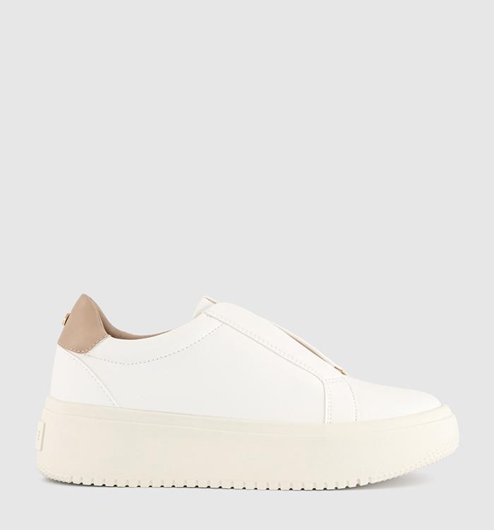 OFFICE Tabby Elastic  Slip On Platform Trainers White