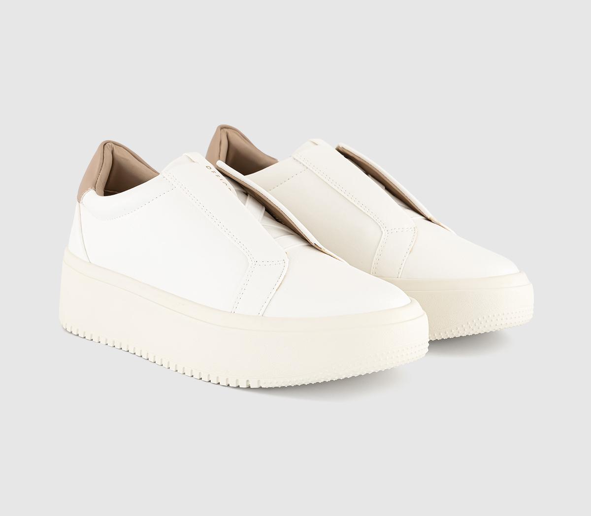 OFFICETabby Elastic Slip On Platform Trainers OFFICETabby Elastic Slip On Platform TrainersWhite