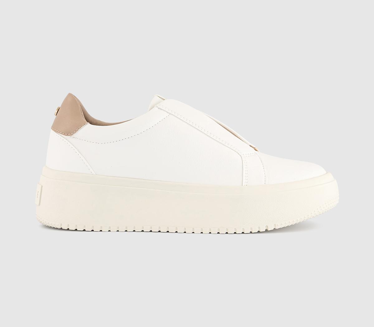 OFFICETabby Elastic Slip On Platform Trainers OFFICETabby Elastic Slip On Platform TrainersWhite