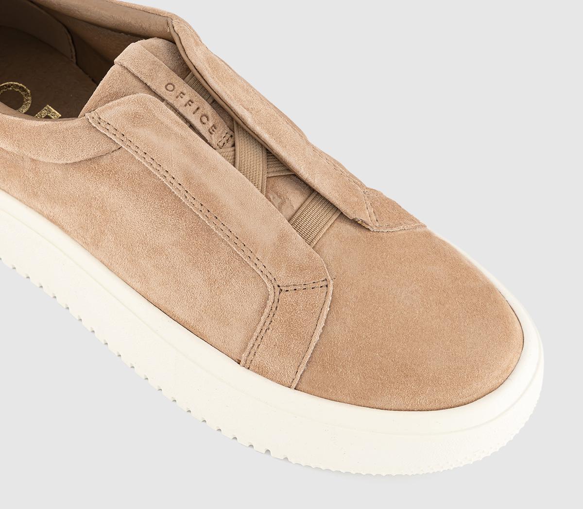 OFFICETabby Elastic Slip On Platform Trainers OFFICETabby Elastic Slip On Platform TrainersBeige Suede