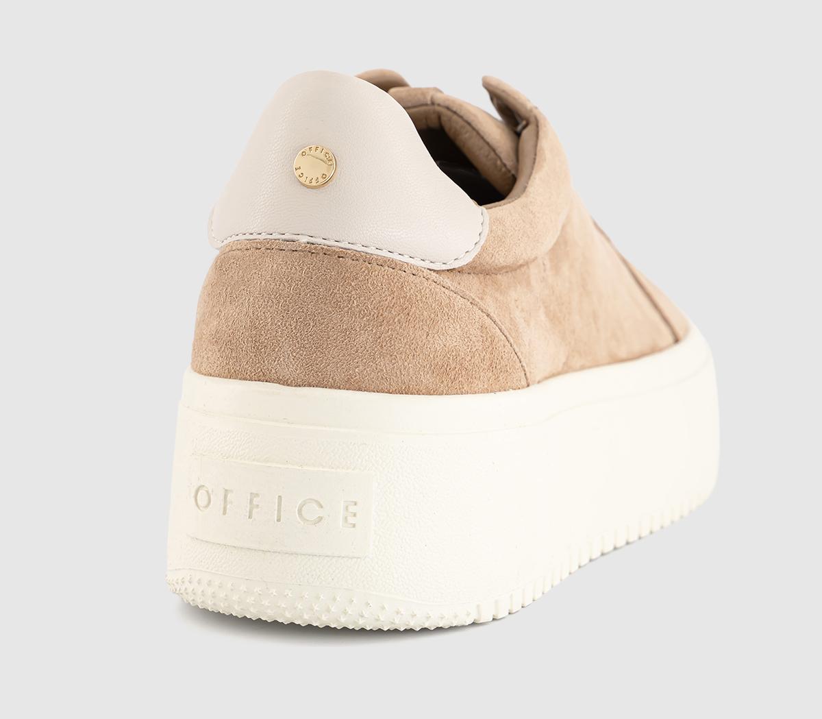 OFFICETabby Elastic Slip On Platform Trainers OFFICETabby Elastic Slip On Platform TrainersBeige Suede