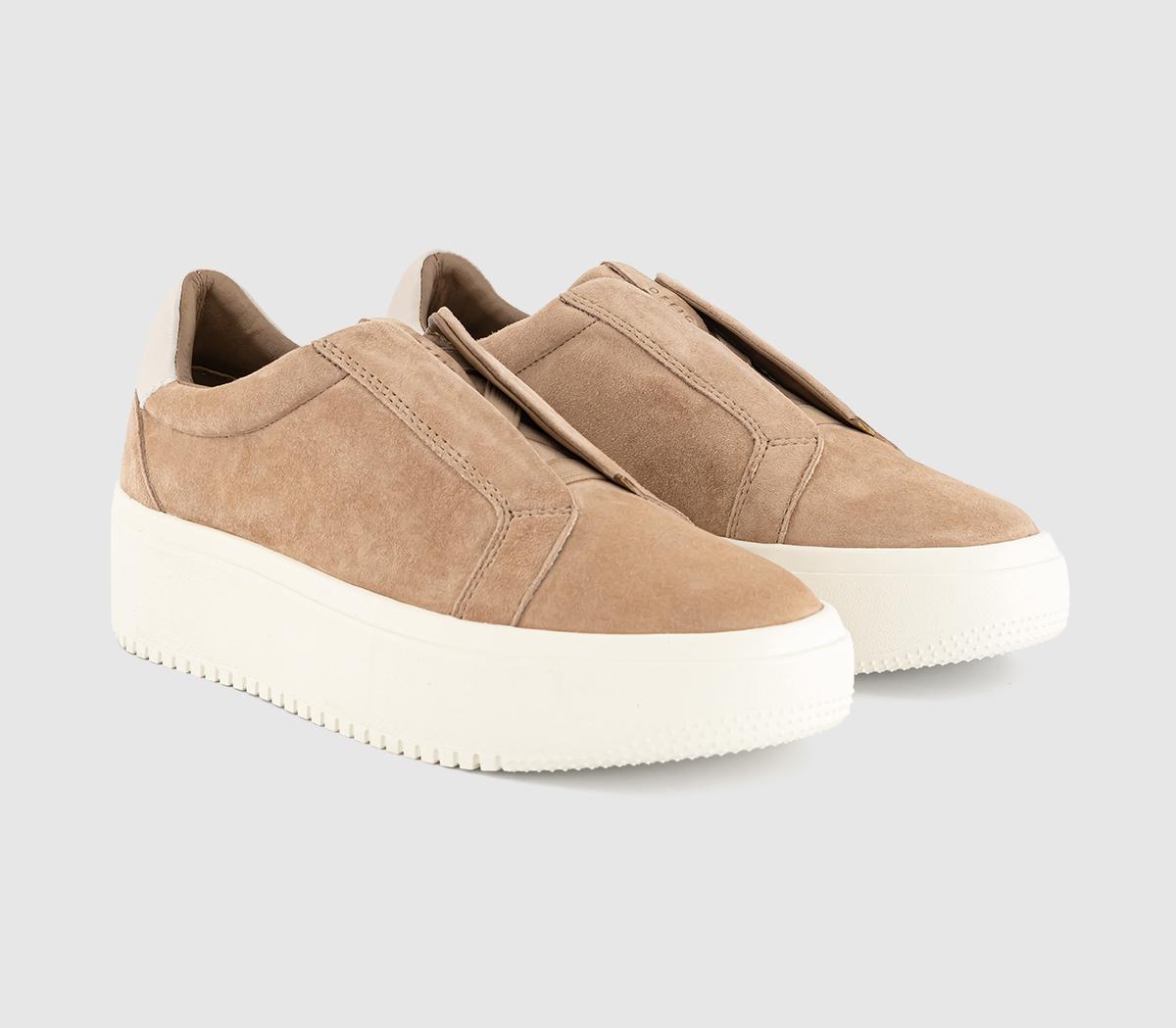 OFFICETabby Elastic  Slip On Platform TrainersBeige Suede