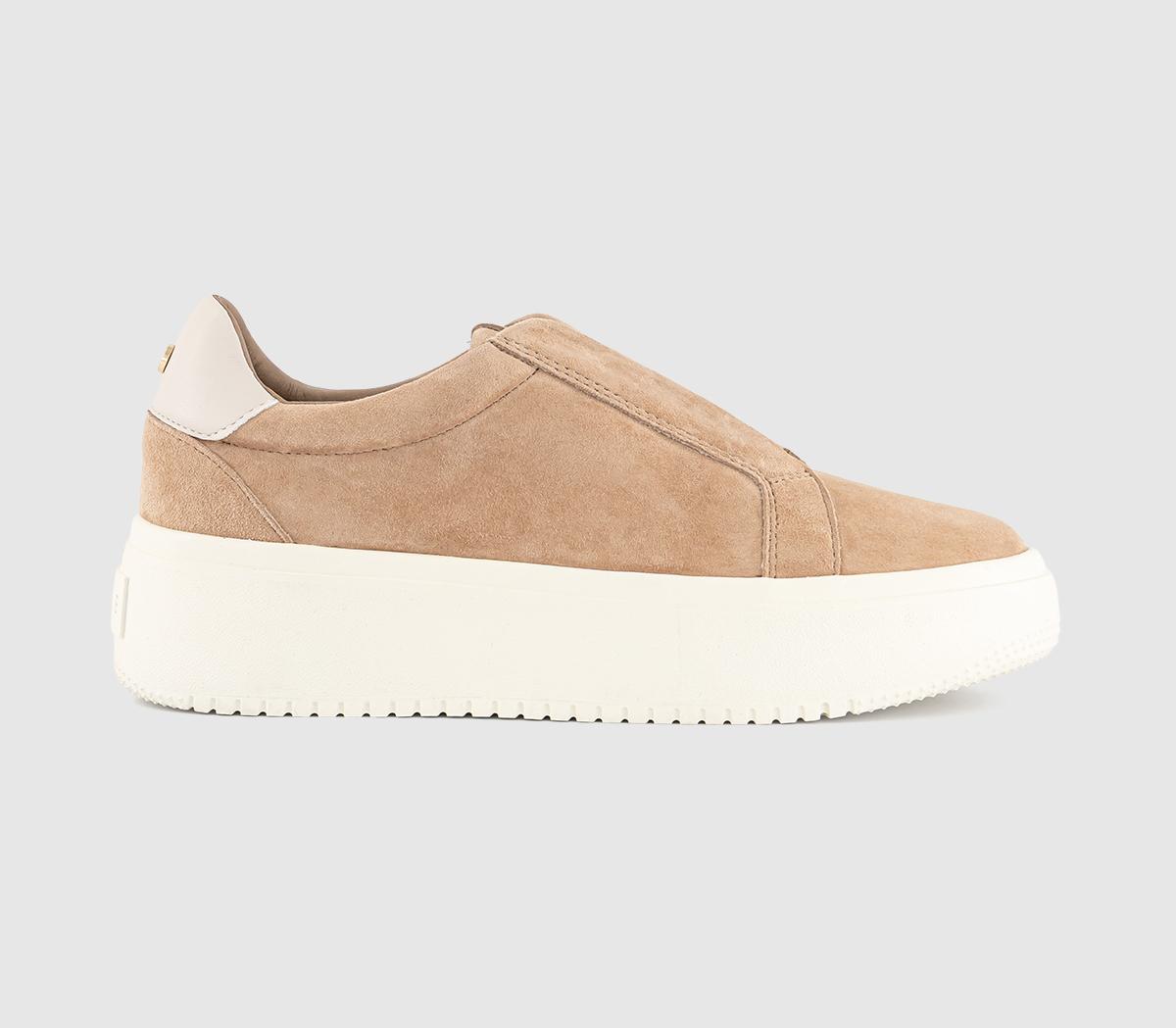 OFFICETabby Elastic Slip On Platform Trainers OFFICETabby Elastic Slip On Platform TrainersBeige Suede